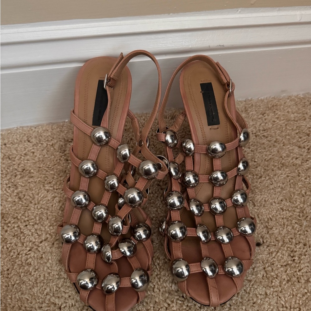 Alexander Wang Leather Cutout Slingback Sandals